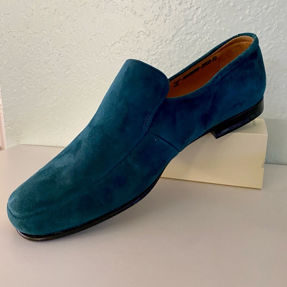 Bally Switzerland Women's Deep Teal Suede Loafers